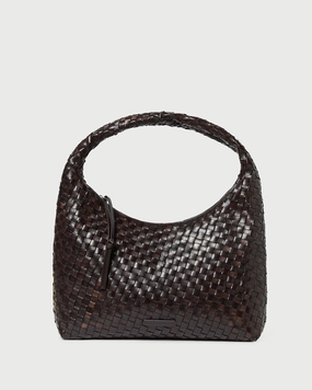 Willow Chocolate Woven Hobo Bag