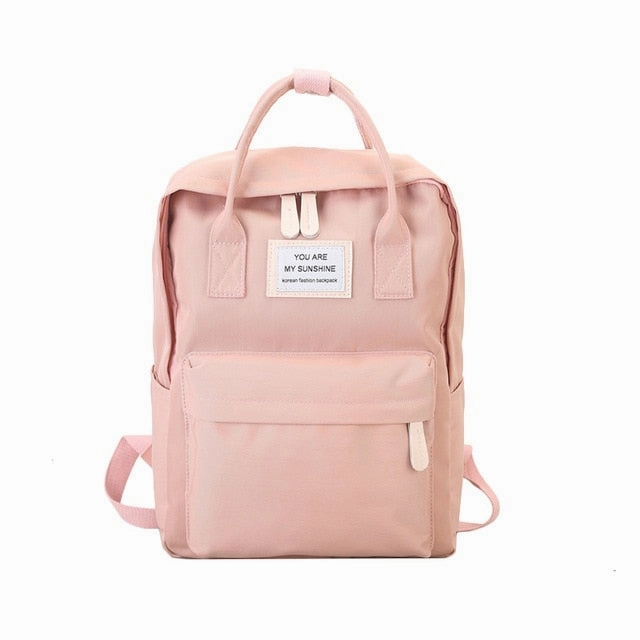 Women Canvas Backpacks Candy Color Waterproof School Bags for Teenagers Girls Big Cute Laptop Backpack Patchwork Kawaii Backpack