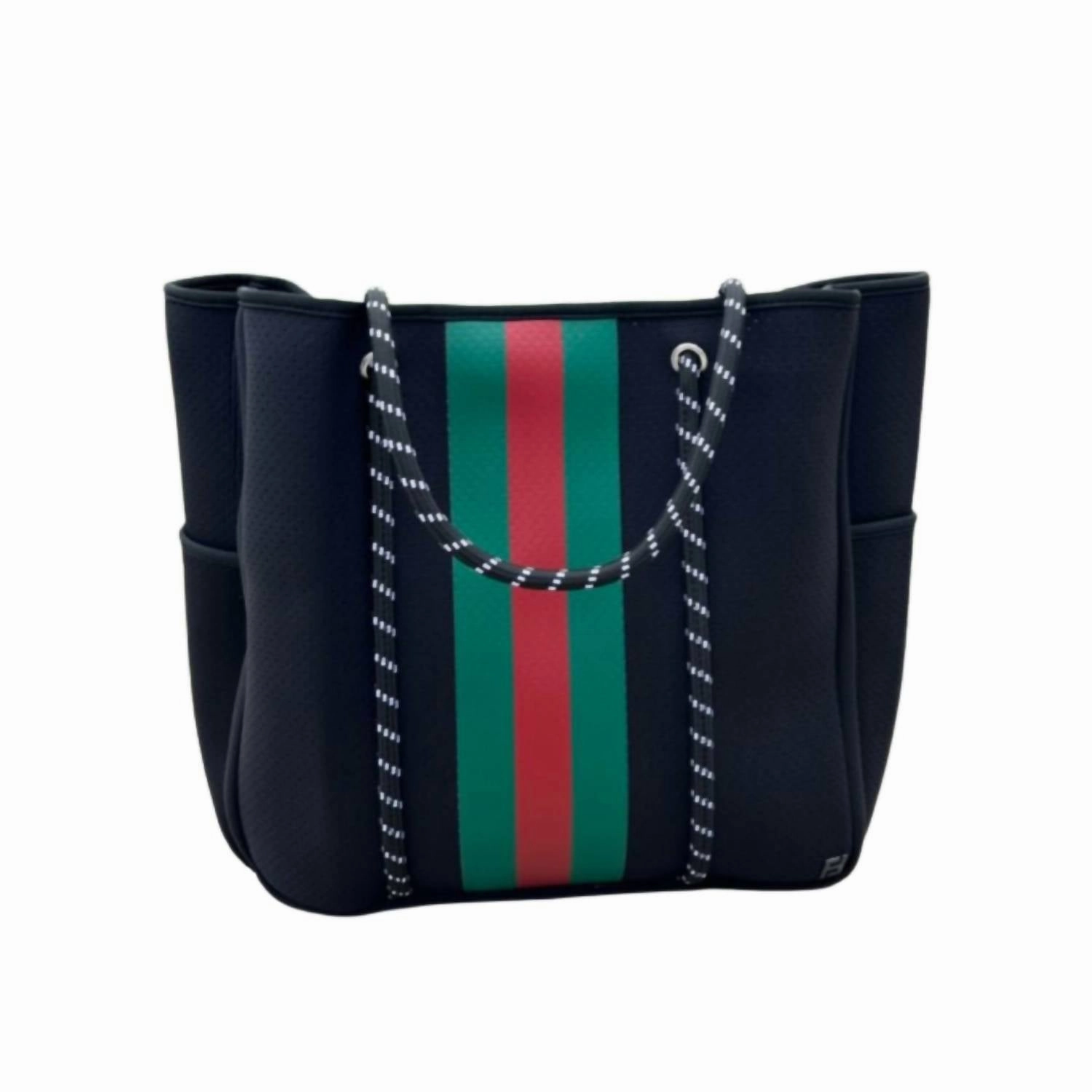 Women Courtside Large Tote Bag In Black/red/green