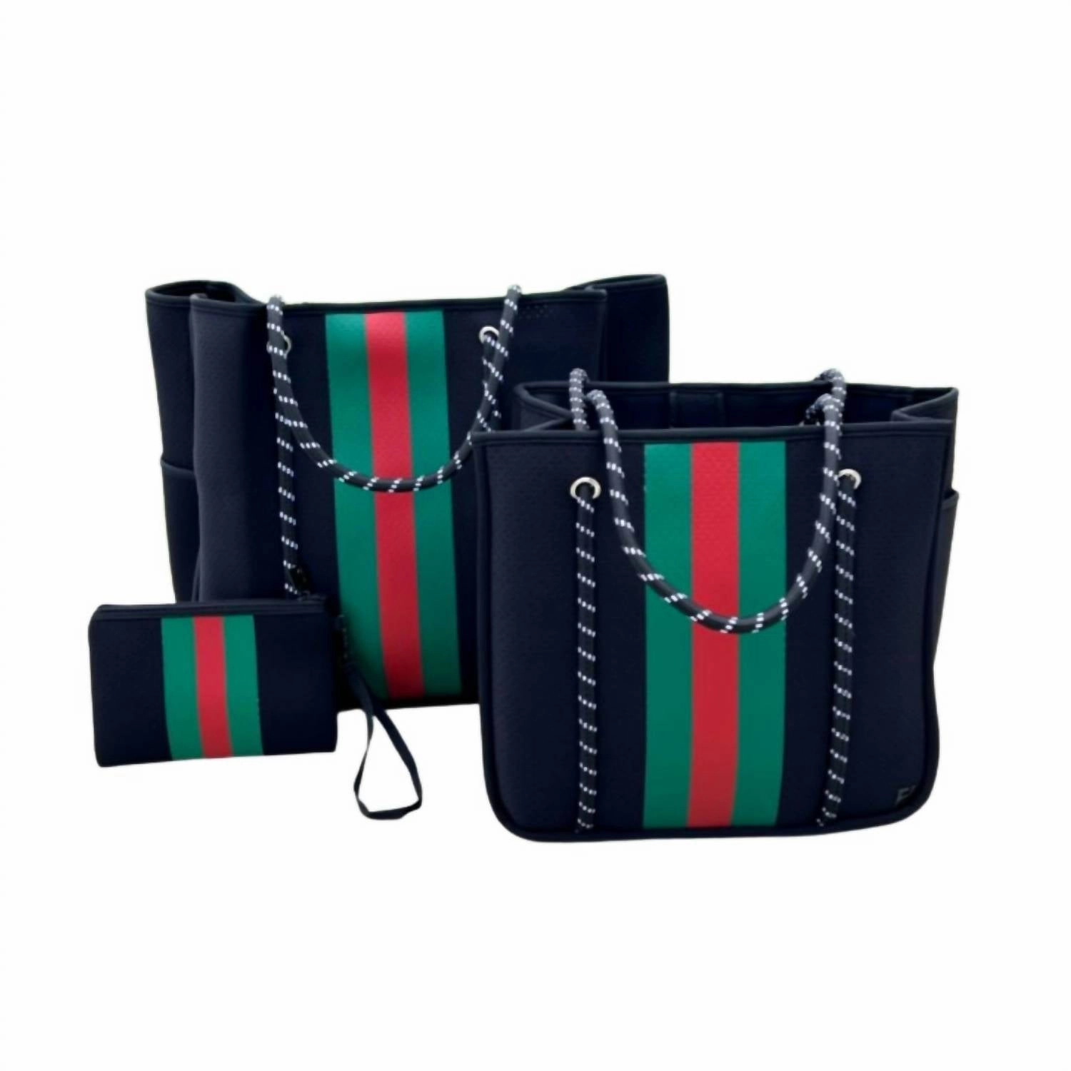Women Courtside Large Tote Bag In Black/red/green