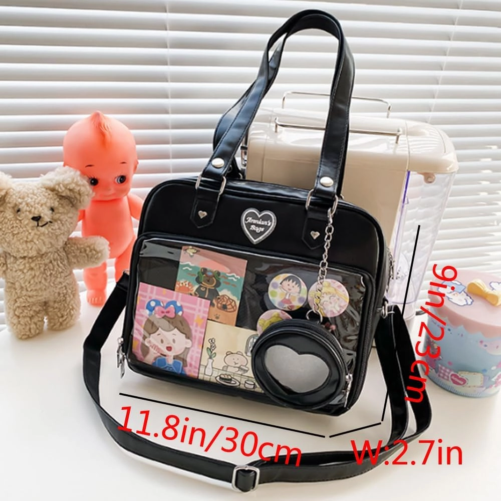 Women JK Purse Shoulder Bags Handbag Transparent Window DIY Messenger Bag Small Wallet Pendant