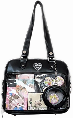 Women JK Purse Shoulder Bags Handbag Transparent Window DIY Messenger Bag Small Wallet Pendant