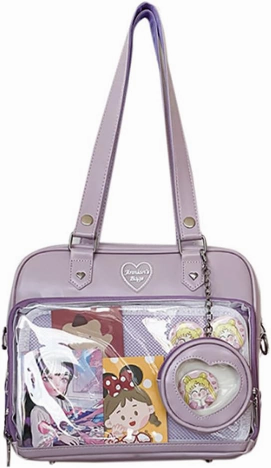 Women JK Purse Shoulder Bags Handbag Transparent Window DIY Messenger Bag Small Wallet Pendant