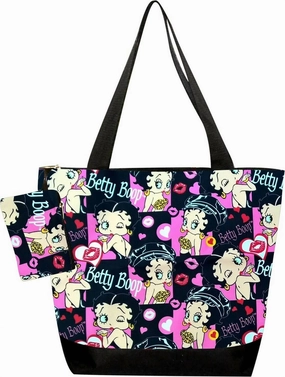 Women's Diaper Tote Bag In Black/pink Multi