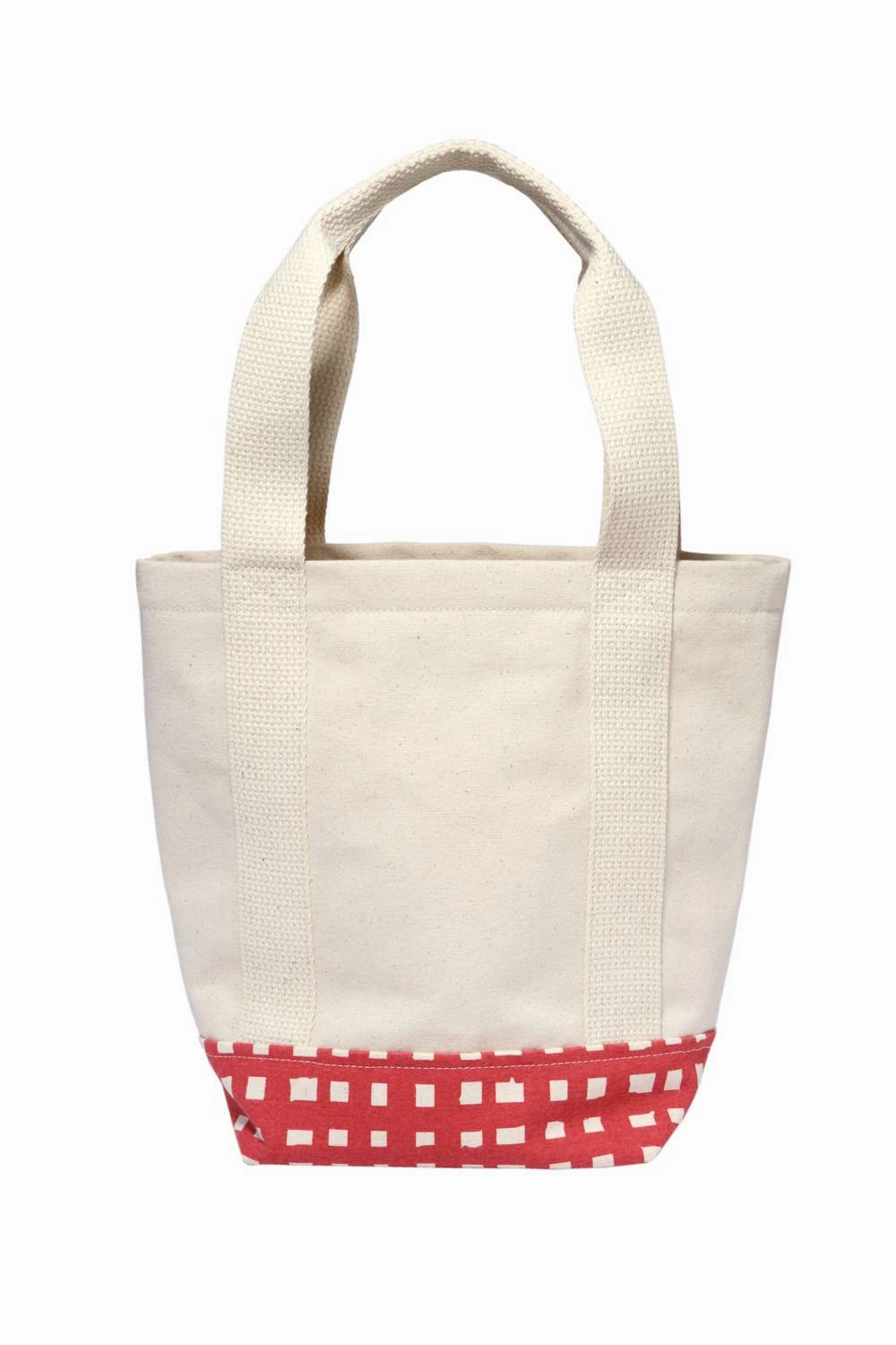 Women's Grid Mini Tote Bag In Ivory/red