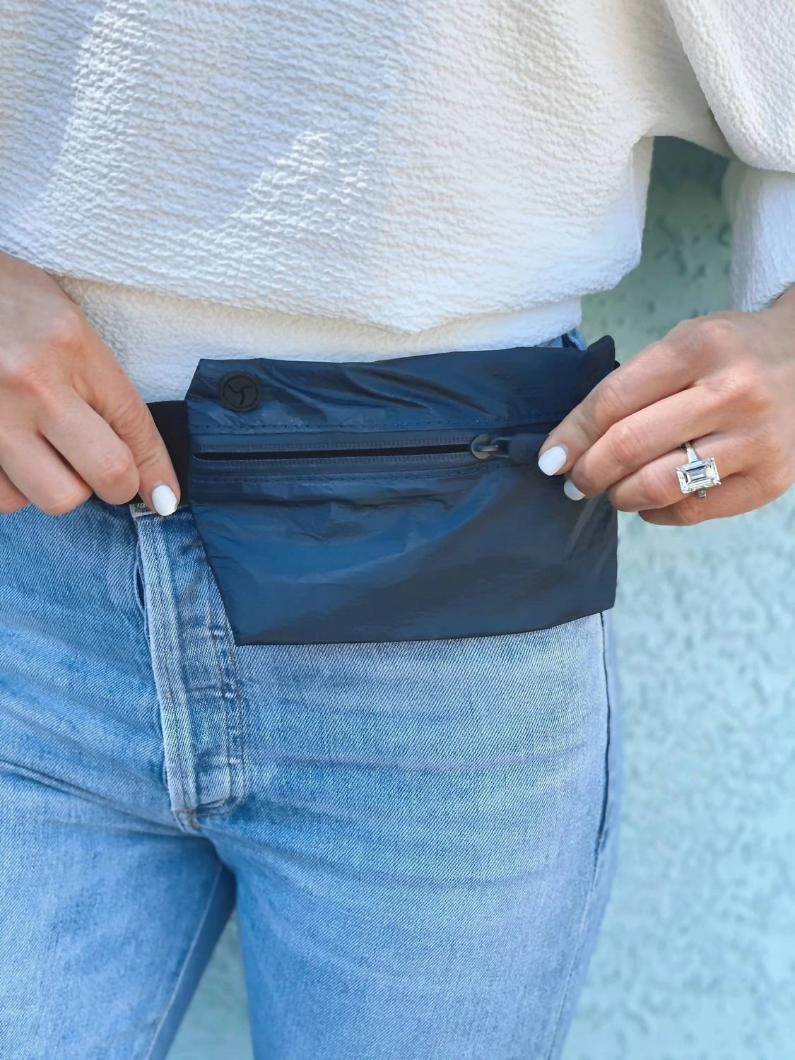 Women's Travel Fanny Pack In Shimmer Navy