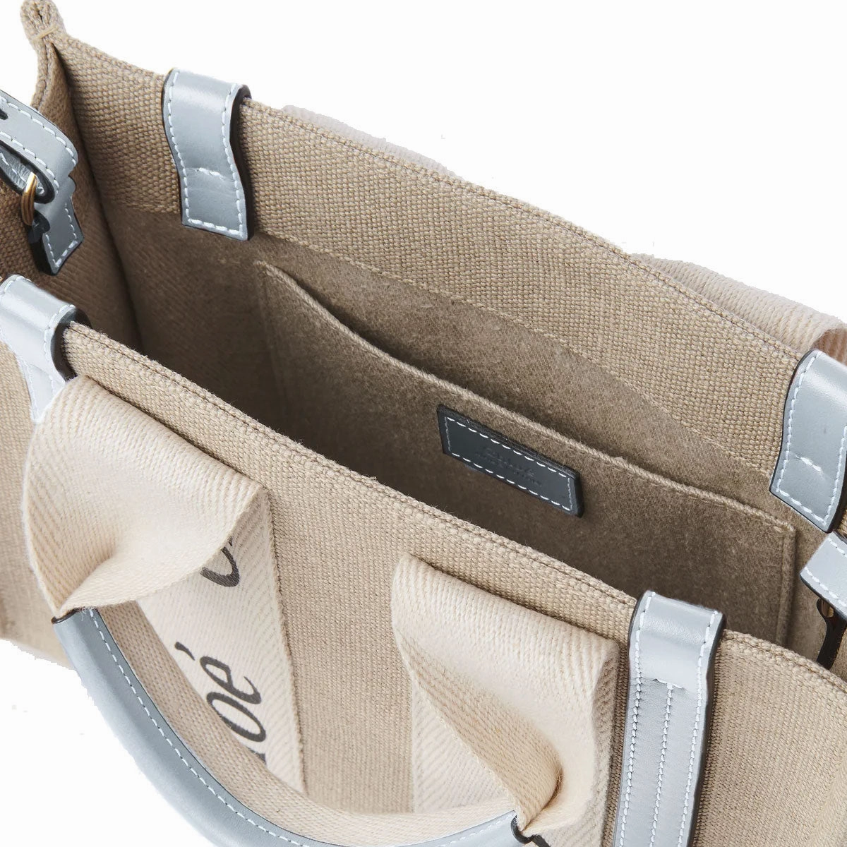 Woody Tote Small Strap Linen, Shady Blue