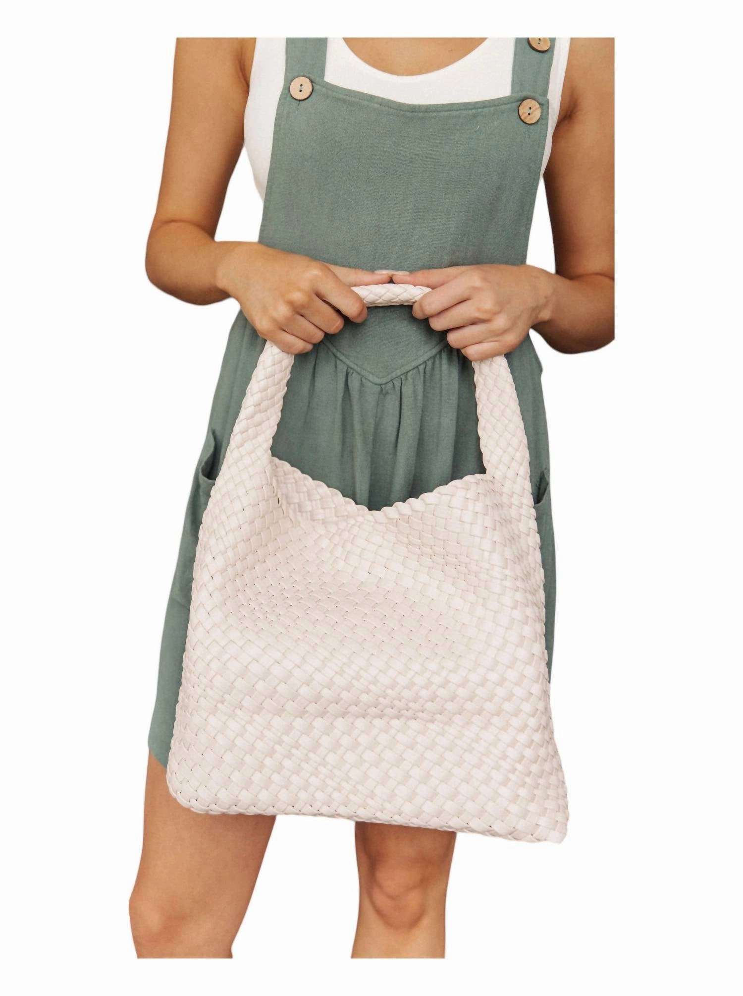 Woven And Worn Tote Bag In Ivory