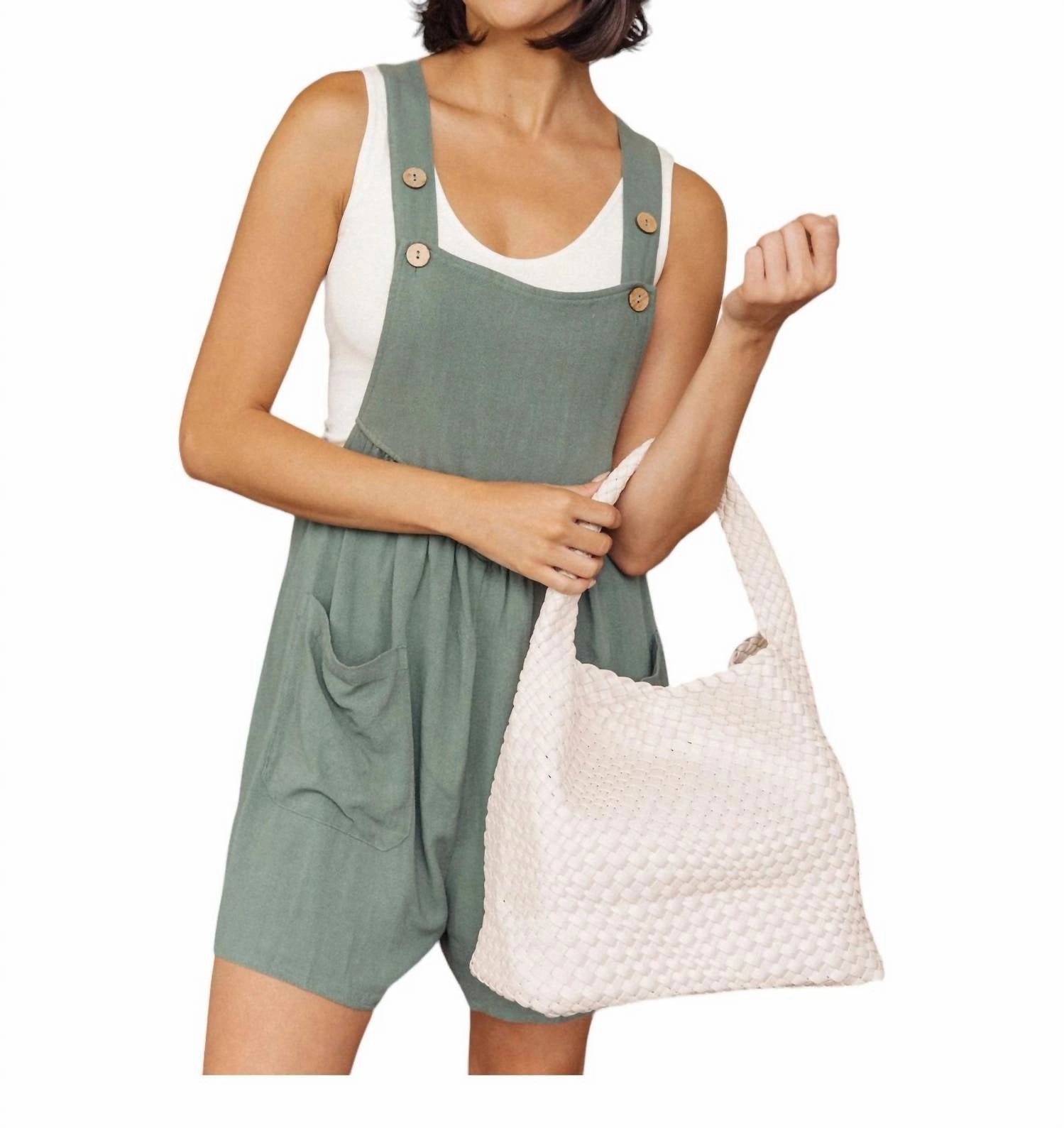 Woven And Worn Tote Bag In Ivory