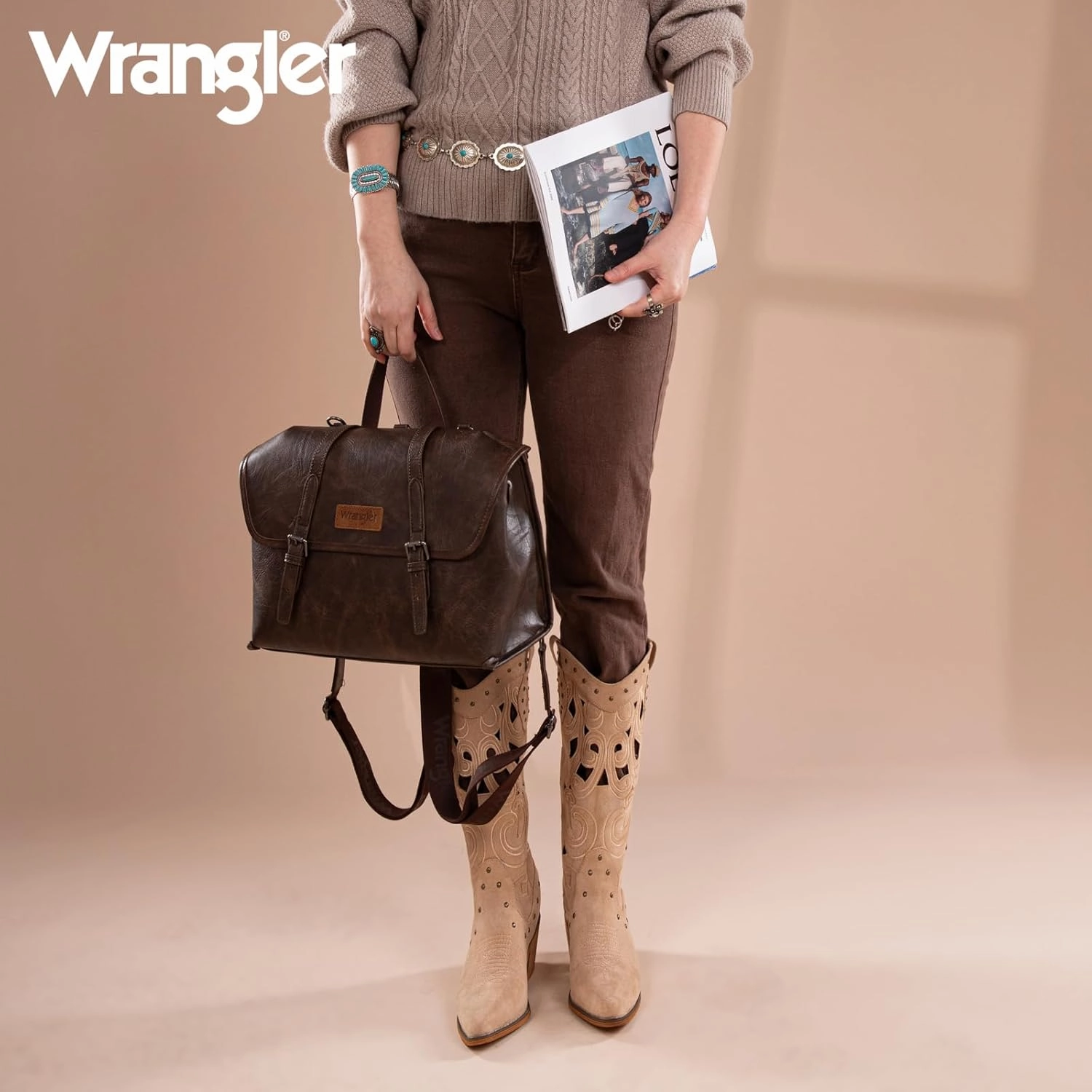 Wrangler Backpack Purse for Women Convertible Briefcase Messenger Bag