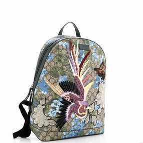 Zip Backpack Embroidered Printed GG Coated Canvas Medium